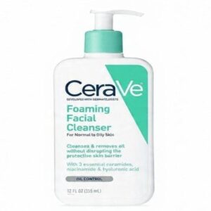 CeraVe Foaming Cleanser For Normal To Oily Skin (236ml) - Dermatologist-Developed Facewash | Non-Comedogenic And Fragrance-Free Cleansers For Acne-Prone Ski