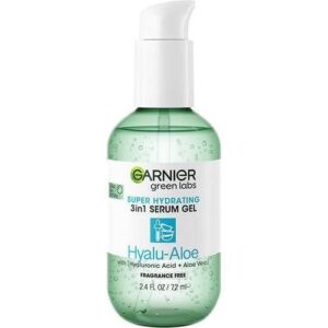 Garnier Green Labs Hyalu-Aloe Super Hydrating 3-In-1 Serum Gel, With Hyaluronic Acid + Aloe Vera, Moisturizes and Hydrates Skin, Fragrance-Free, For All Skin Types Including Sensitive Skin, 72 ml