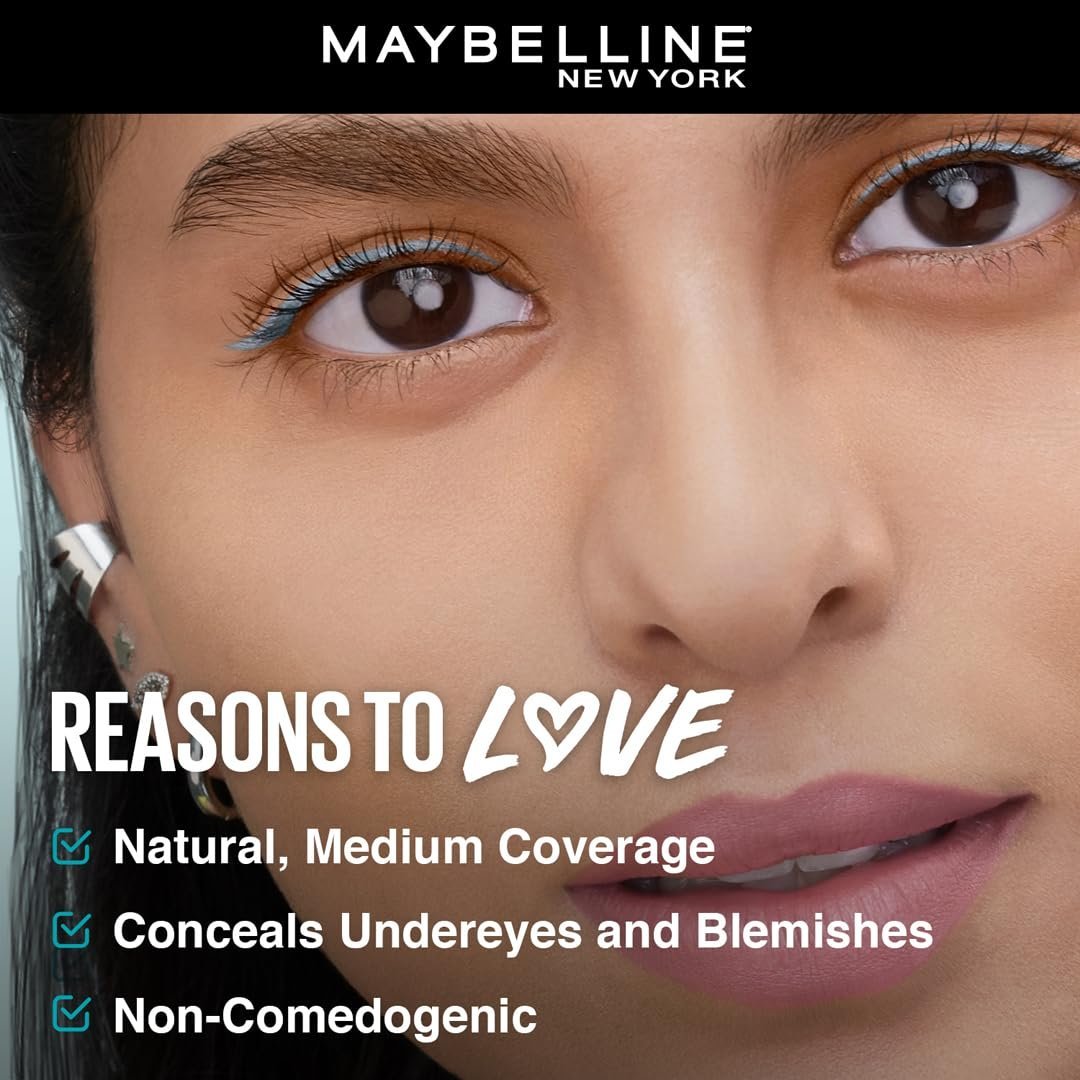 Maybelline New York Full Coverage Concealer Cream For All Skin Type, Matte & Poreless Ultra Blendable, Fit Me, 25 Medium, 6.8ml - Image 4