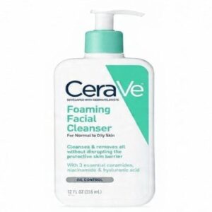 CeraVe Foaming Cleanser For Normal To Oily Skin (236ml) - Dermatologist-Developed Facewash | Non-Comedogenic And Fragrance-Free Cleansers For Acne-Prone Ski