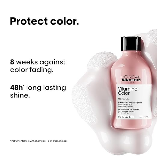 L'Oréal Professionnel Vitamino Color Shampoo 300Ml & Hair Mask 250Gm Combo With Resveratrol For Color-Treated Hair, Serie Expert (Pack Of 2) - Image 4