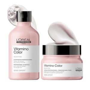 L'Oréal Professionnel Vitamino Color Shampoo 300Ml & Hair Mask 250Gm Combo With Resveratrol For Color-Treated Hair, Serie Expert (Pack Of 2)